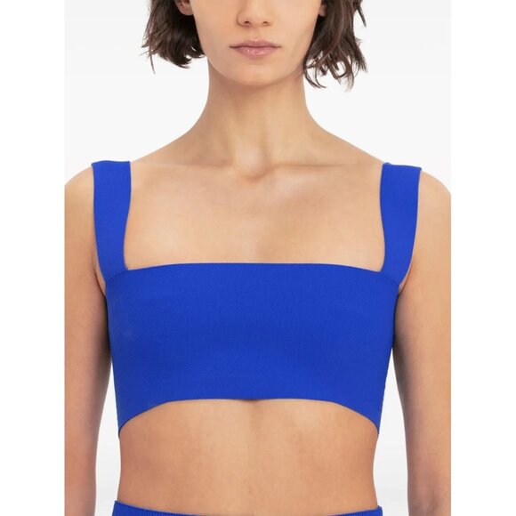 Victoria Beckham VB Body Stretch Strap Viscose Bandeau Cropped Top- US 10 - Picture 1 of 6